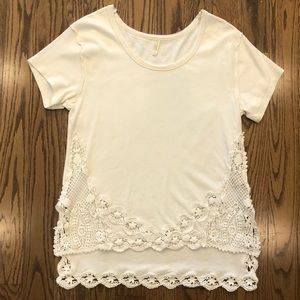 Free people blouse with crochet bottom